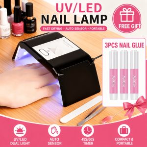 36W LED Nail Lamp - 12 UV/LED Dual Light Beads, USB Powered Portable Foldable Nail Dryer, Curing Lamp for Gel Polish, Ideal for Home & Salon Manicure
