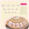 French Nude Color White Wearing Nail, Short Square Irregular Flowing White Edge, Women's Wearable Nail Art, 24 Pieces of Nail Plates